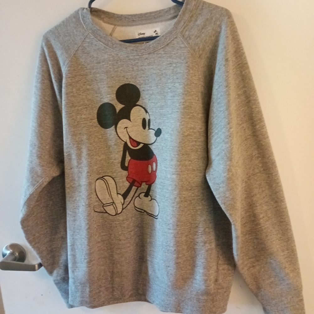 Disney Gray Crewneck Sweater with Mickey Mouse